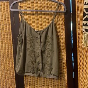 🛍Forever 21 Green embroidered top🛍